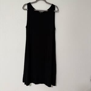 Eileen Fisher Women's Black Sleeveless Viscose Soft Stretch  Dress Size Large